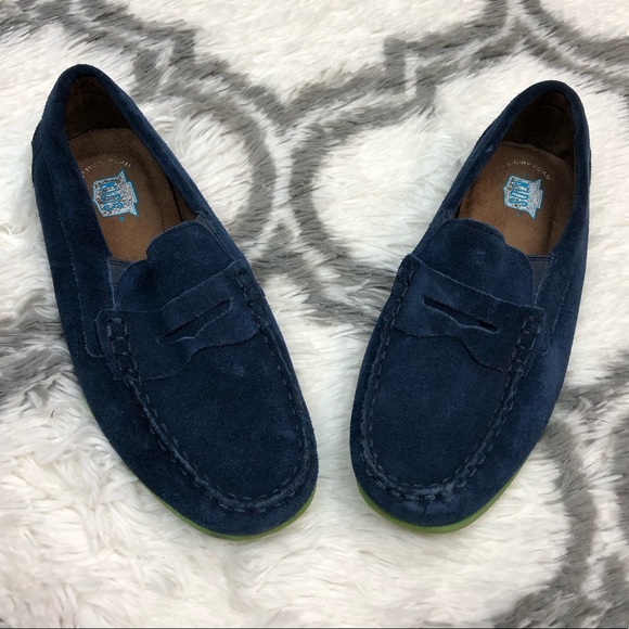 Florsheim Navy Blue Suede Loafers Kids 